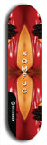 Skateboard deck: Limited edition, North American maple skateboard deck designed by underground artist BellyRash - available widths 7.5 to 8.5 inches in both mellow concave and steep concave shapes. Artwork: XOMFUG logo brand popsicle-shaped deck