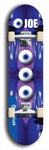 Skateboard deck: Limited edition, North American maple skateboard deck designed by underground artist BellyRash - available widths 7.5 to 8.5 inches in both mellow concave and steep concave shapes. Artwork: EYEBALL JOE logo brand popsicle-shaped deck 