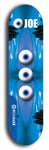 Skateboard deck: Limited edition, North American maple skateboard deck designed by underground artist BellyRash - available widths 7.5 to 8.5 inches in both mellow concave and steep concave shapes. Artwork: EYEBALL JOE logo brand popsicle-shaped deck 