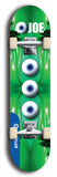 Skateboard deck: Limited edition, North American maple skateboard deck designed by underground artist BellyRash - available widths 7.5 to 8.5 inches in both mellow concave and steep concave shapes. Artwork: EYEBALL JOE logo brand popsicle-shaped deck with unusual, rare three eyeball formation