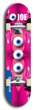 Skateboard deck: Limited edition, North American maple skateboard deck designed by underground artist BellyRash - available widths 7.5 to 8.5 inches in both mellow concave and steep concave shapes. Artwork: EYEBALL JOE logo brand popsicle-shaped deck with unusual, rare three eyeball formation