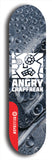 Skateboard deck: Limited edition, North American maple skateboard deck designed by underground artist BellyRash - available widths 7.5 to 8.5 inches in both mellow concave and steep concave shapes. Artwork: ANGRY CRAPFREAK brand popsicle-shaped with a multi-colored patterned background with large ANGRY CRAPFREAK logo