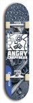 Skateboard deck: Limited edition, North American maple skateboard deck designed by underground artist BellyRash - available widths 7.5 to 8.5 inches in both mellow concave and steep concave shapes. Artwork: ANGRY CRAPFREAK brand popsicle-shaped with a multi-colored patterned background with large ANGRY CRAPFREAK logo