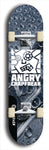 Skateboard deck: Limited edition, North American maple skateboard deck designed by underground artist BellyRash - available widths 7.5 to 8.5 inches in both mellow concave and steep concave shapes. Artwork: ANGRY CRAPFREAK brand popsicle-shaped with a multi-colored patterned background with large ANGRY CRAPFREAK logo