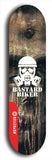 Skateboard deck: Limited edition, North American maple skateboard deck designed by underground artist BellyRash - available widths 7.5 to 8.5 inches in both mellow concave and steep concave shapes. Artwork: BASTARD BIKER logo brand popsicle-shaped deck with mechanical design in background