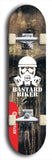 Skateboard deck: Limited edition, North American maple skateboard deck designed by underground artist BellyRash - available widths 7.5 to 8.5 inches in both mellow concave and steep concave shapes. Artwork: BASTARD BIKER logo brand popsicle-shaped deck with mechanical design in background