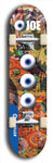 Skateboard deck: Limited edition, North American maple skateboard deck designed by underground artist BellyRash - available widths 7.5 to 8.5 inches in both mellow concave and steep concave shapes. Artwork: EYEBALL JOE logo brand popsicle-shaped deck with unusual, rare three eyeball formation