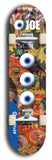 Skateboard deck: Limited edition, North American maple skateboard deck designed by underground artist BellyRash - available widths 7.5 to 8.5 inches in both mellow concave and steep concave shapes. Artwork: EYEBALL JOE logo brand popsicle-shaped deck with unusual, rare three eyeball formation