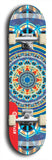 Skateboard deck: Limited edition, North American maple skateboard deck designed by underground artist BellyRash - available widths 7.5 to 8.5 inches in both mellow concave and steep concave shapes. Artwork: DHARMAMECHANIC logo brand popsicle-shaped deck 