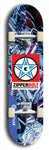 Skateboard deck: Limited edition, North American maple skateboard deck designed by underground artist BellyRash - available widths 7.5 to 8.5 inches in both mellow concave and steep concave shapes. Artwork: ZIPPERBOLT logo brand popsicle-shaped deck