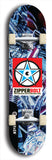 Skateboard deck: Limited edition, North American maple skateboard deck designed by underground artist BellyRash - available widths 7.5 to 8.5 inches in both mellow concave and steep concave shapes. Artwork: ZIPPERBOLT logo brand popsicle-shaped deck