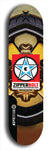 Skateboard deck: Limited edition, North American maple skateboard deck designed by underground artist BellyRash - available widths 7.5 to 8.5 inches in both mellow concave and steep concave shapes. Artwork: ZIPPERBOLT logo brand popsicle-shaped deck