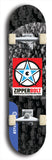 Skateboard deck: Limited edition, North American maple skateboard deck designed by underground artist BellyRash - available widths 7.5 to 8.5 inches in both mellow concave and steep concave shapes. Artwork: ZIPPERBOLT logo brand popsicle-shaped deck