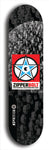 Skateboard deck: Limited edition, North American maple skateboard deck designed by underground artist BellyRash - available widths 7.5 to 8.5 inches in both mellow concave and steep concave shapes. Artwork: ZIPPERBOLT logo brand popsicle-shaped deck