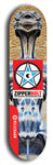 Skateboard deck: Limited edition, North American maple skateboard deck designed by underground artist BellyRash - available widths 7.5 to 8.5 inches in both mellow concave and steep concave shapes. Artwork: ZIPPERBOLT logo brand popsicle-shaped deck