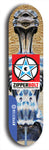 Skateboard deck: Limited edition, North American maple skateboard deck designed by underground artist BellyRash - available widths 7.5 to 8.5 inches in both mellow concave and steep concave shapes. Artwork: ZIPPERBOLT logo brand popsicle-shaped deck