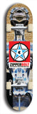 Skateboard deck: Limited edition, North American maple skateboard deck designed by underground artist BellyRash - available widths 7.5 to 8.5 inches in both mellow concave and steep concave shapes. Artwork: ZIPPERBOLT logo brand popsicle-shaped deck