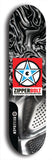 Skateboard deck: Limited edition, North American maple skateboard deck designed by underground artist BellyRash - available widths 7.5 to 8.5 inches in both mellow concave and steep concave shapes. Artwork: ZIPPERBOLT logo brand popsicle-shaped deck