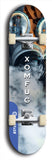 Skateboard deck: Limited edition, North American maple skateboard deck designed by underground artist BellyRash - available widths 7.5 to 8.5 inches in both mellow concave and steep concave shapes. Artwork: XOMFUG logo brand popsicle-shaped deck