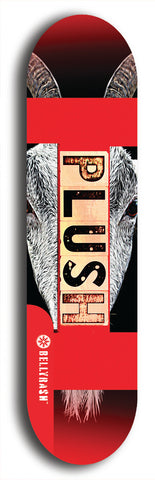 Skateboard deck: Limited edition, North American maple skateboard deck designed by underground artist BellyRash - available widths 7.5 to 8.5 inches in both mellow concave and steep concave shapes. Artwork: PLUSH logo brand popsicle-shaped deck