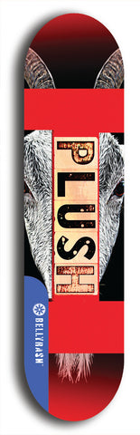 Skateboard deck: Limited edition, North American maple skateboard deck designed by underground artist BellyRash - available widths 7.5 to 8.5 inches in both mellow concave and steep concave shapes. Artwork: PLUSH logo brand popsicle-shaped deck