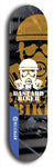 Skateboard deck: Limited edition, North American maple skateboard deck designed by underground artist BellyRash - available widths 7.5 to 8.5 inches in both mellow concave and steep concave shapes. Artwork: BASTARD BIKER logo brand popsicle-shaped deck with mechanical design in background