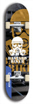 Skateboard deck: Limited edition, North American maple skateboard deck designed by underground artist BellyRash - available widths 7.5 to 8.5 inches in both mellow concave and steep concave shapes. Artwork: BASTARD BIKER logo brand popsicle-shaped deck with mechanical design in background