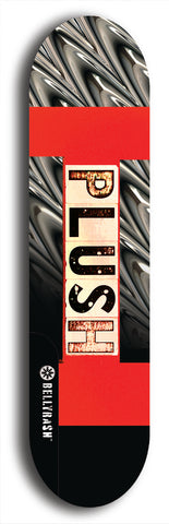 Skateboard deck: Limited edition, North American maple skateboard deck designed by underground artist BellyRash - available widths 7.5 to 8.5 inches in both mellow concave and steep concave shapes. Artwork: PLUSH logo brand popsicle-shaped deck