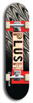 Skateboard deck: Limited edition, North American maple skateboard deck designed by underground artist BellyRash - available widths 7.5 to 8.5 inches in both mellow concave and steep concave shapes. Artwork: PLUSH logo brand popsicle-shaped deck