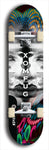 Skateboard deck: Limited edition, North American maple skateboard deck designed by underground artist BellyRash - available widths 7.5 to 8.5 inches in both mellow concave and steep concave shapes. Artwork: XOMFUG logo brand popsicle-shaped deck