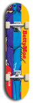 Skateboard deck: Limited edition, North American maple skateboard deck designed by underground artist BellyRash - available widths 7.5 to 8.5 inches in both mellow concave and steep concave shapes. Artwork: BETTYMOE FETISH logo brand popsicle-shaped deck with shapely erotic plastic mannequin