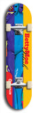 Skateboard deck: Limited edition, North American maple skateboard deck designed by underground artist BellyRash - available widths 7.5 to 8.5 inches in both mellow concave and steep concave shapes. Artwork: BETTYMOE FETISH logo brand popsicle-shaped deck with shapely erotic plastic mannequin