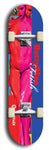 Skateboard deck: Limited edition, North American maple skateboard deck designed by underground artist BellyRash - available widths 7.5 to 8.5 inches in both mellow concave and steep concave shapes. Artwork: BETTYMOE FETISH logo brand popsicle-shaped deck with shapely erotic plastic mannequin