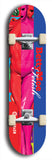 Skateboard deck: Limited edition, North American maple skateboard deck designed by underground artist BellyRash - available widths 7.5 to 8.5 inches in both mellow concave and steep concave shapes. Artwork: BETTYMOE FETISH logo brand popsicle-shaped deck with shapely erotic plastic mannequin