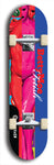 Skateboard deck: Limited edition, North American maple skateboard deck designed by underground artist BellyRash - available widths 7.5 to 8.5 inches in both mellow concave and steep concave shapes. Artwork: BETTYMOE FETISH logo brand popsicle-shaped deck with shapely erotic plastic mannequin