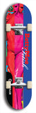 Skateboard deck: Limited edition, North American maple skateboard deck designed by underground artist BellyRash - available widths 7.5 to 8.5 inches in both mellow concave and steep concave shapes. Artwork: BETTYMOE FETISH logo brand popsicle-shaped deck with shapely erotic plastic mannequin