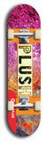 Skateboard deck: Limited edition, North American maple skateboard deck designed by underground artist BellyRash - available widths 7.5 to 8.5 inches in both mellow concave and steep concave shapes. Artwork: PLUSH logo brand popsicle-shaped deck