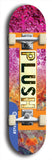 Skateboard deck: Limited edition, North American maple skateboard deck designed by underground artist BellyRash - available widths 7.5 to 8.5 inches in both mellow concave and steep concave shapes. Artwork: PLUSH logo brand popsicle-shaped deck