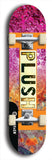 Skateboard deck: Limited edition, North American maple skateboard deck designed by underground artist BellyRash - available widths 7.5 to 8.5 inches in both mellow concave and steep concave shapes. Artwork: PLUSH logo brand popsicle-shaped deck