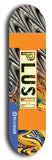 Skateboard deck: Limited edition, North American maple skateboard deck designed by underground artist BellyRash - available widths 7.5 to 8.5 inches in both mellow concave and steep concave shapes. Artwork: PLUSH logo brand popsicle-shaped deck