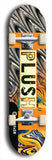 Skateboard deck: Limited edition, North American maple skateboard deck designed by underground artist BellyRash - available widths 7.5 to 8.5 inches in both mellow concave and steep concave shapes. Artwork: PLUSH logo brand popsicle-shaped deck