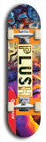 Skateboard deck: Limited edition, North American maple skateboard deck designed by underground artist BellyRash - available widths 7.5 to 8.5 inches in both mellow concave and steep concave shapes. Artwork: PLUSH logo brand popsicle-shaped deck