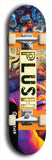 Skateboard deck: Limited edition, North American maple skateboard deck designed by underground artist BellyRash - available widths 7.5 to 8.5 inches in both mellow concave and steep concave shapes. Artwork: PLUSH logo brand popsicle-shaped deck