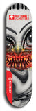 Skateboard deck: Limited edition, North American maple skateboard deck designed by underground artist BellyRash -- available in widths 7.5 to 8.5 inches in both mellow concave and steep concave shapes. Artwork: BUTTUGLY MONSTERS brand popsicle-shaped skateboard deck with monster in background. 