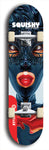 Skateboard deck: Limited edition, North American maple skateboard deck designed by underground artist BellyRash - available widths 7.5 to 8.5 inches in both mellow concave and steep concave shapes. Artwork: SQUISHY logo brand popsicle-shaped deck