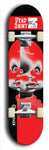 Skateboard deck: Limited edition, North American maple skateboard deck designed by underground artist BellyRash - available widths 7.5 to 8.5 inches in both mellow concave and steep concave shapes. Artwork: DEAD SAINT logo brand popsicle-shaped deck 