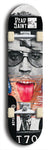 Skateboard deck: Limited edition, North American maple skateboard deck designed by underground artist BellyRash - available widths 7.5 to 8.5 inches in both mellow concave and steep concave shapes. Artwork: DEAD SAINT logo brand popsicle-shaped deck 