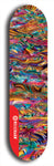 Skateboard deck: Limited edition, North American maple skateboard deck designed by underground artist BellyRash - available widths 7.5 to 8.5 inches in both mellow concave and steep concave shapes. Artwork: ABEX LIQUID brand popsicle-shaped with a multi-colored swirling patterned background