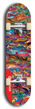 Skateboard deck: Limited edition, North American maple skateboard deck designed by underground artist BellyRash - available widths 7.5 to 8.5 inches in both mellow concave and steep concave shapes. Artwork: ABEX LIQUID brand popsicle-shaped with a multi-colored swirling patterned background