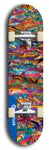 Skateboard deck: Limited edition, North American maple skateboard deck designed by underground artist BellyRash - available widths 7.5 to 8.5 inches in both mellow concave and steep concave shapes. Artwork: ABEX LIQUID brand popsicle-shaped with a multi-colored swirling patterned background